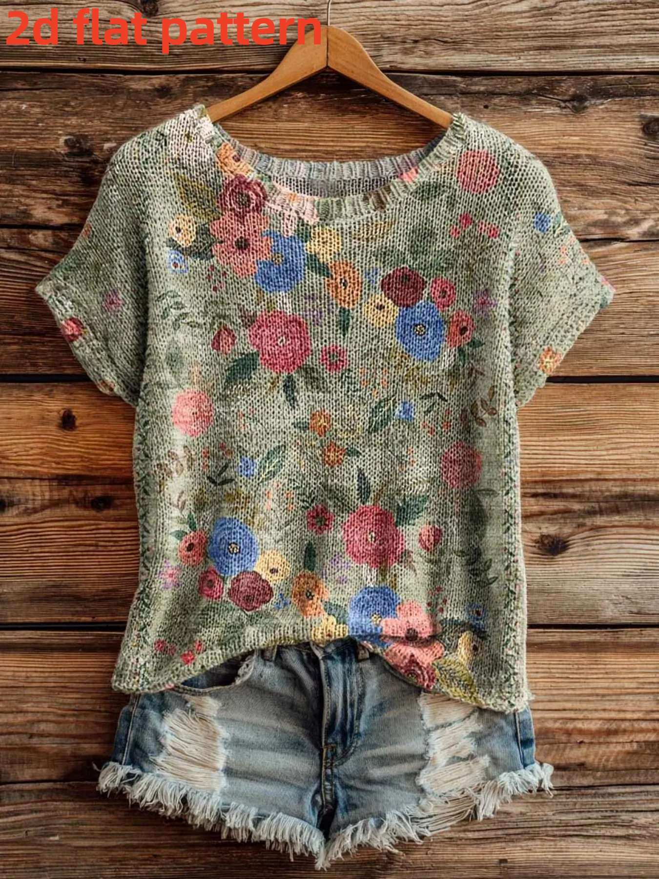 Summer Clothing Yarn - Diseño Estampado - Top de Mujer
