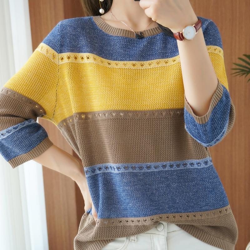 Summer Clothing Yarn - Suéter de Mujer con Manga 3/4,