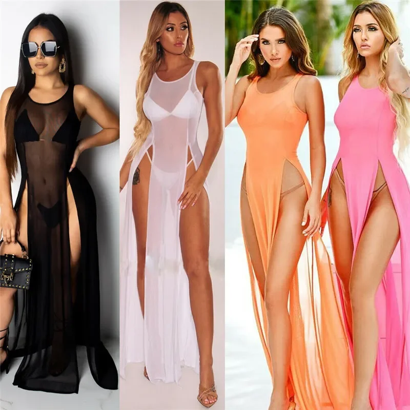Summer Clothing H&M - Vestido largo Sexy de malla transparente