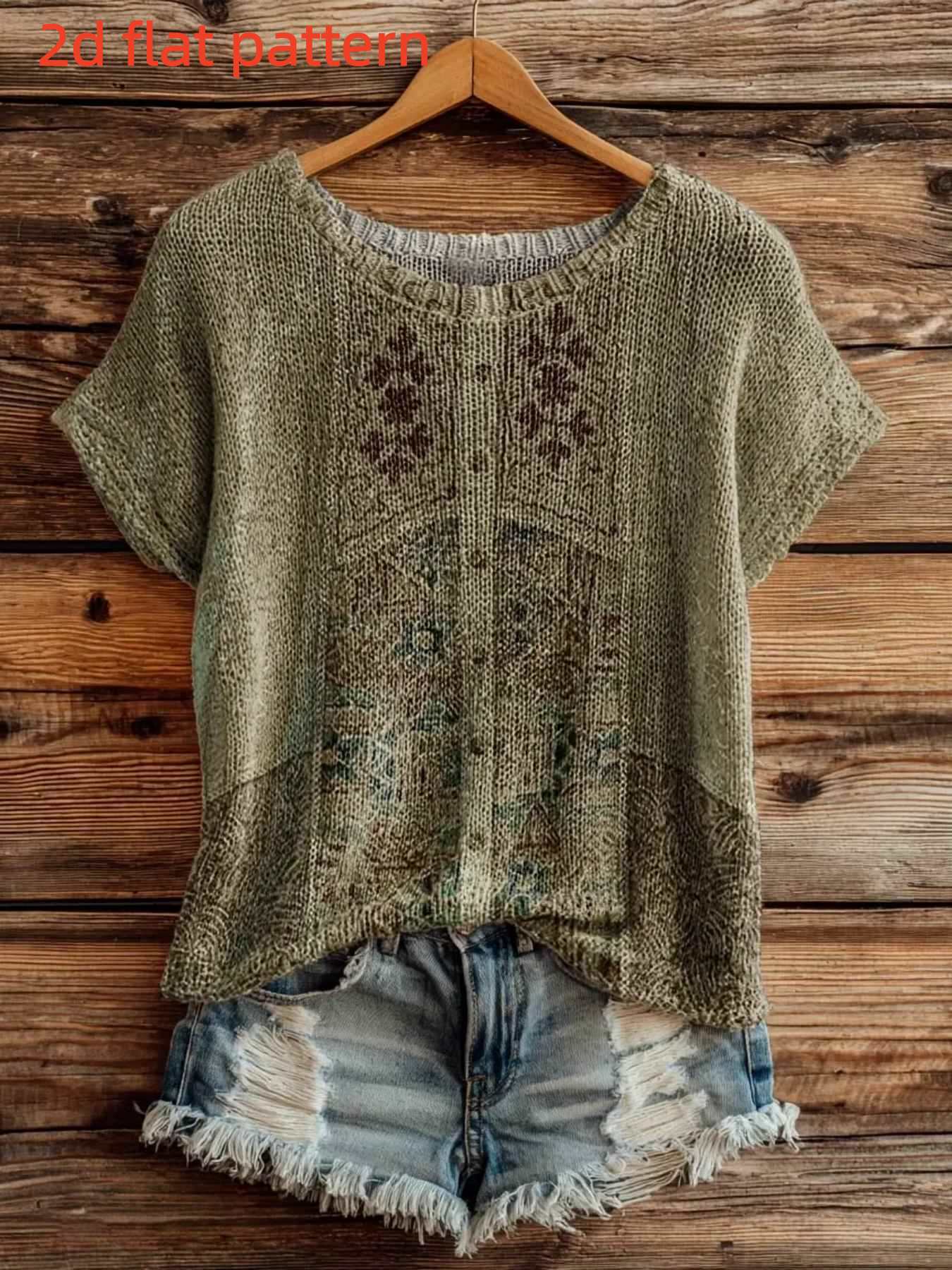 Summer Clothing Yarn - Diseño Estampado - Top de Mujer