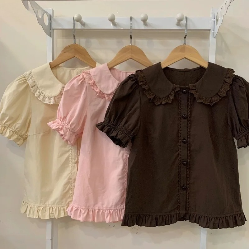 Summer Clothing Japan - Camisas japonesas Kawaii Lolita para mujer,
