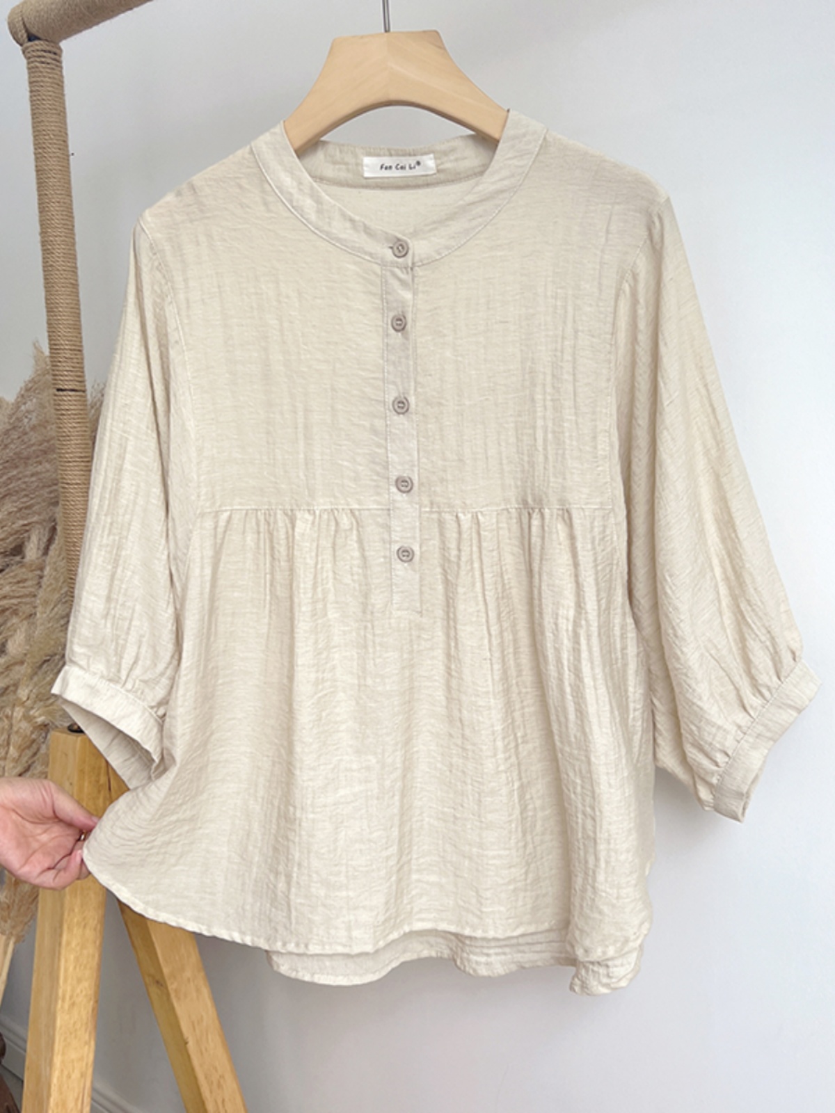 Summer Clothing Japan - Camisas sueltas de cuello redondo para