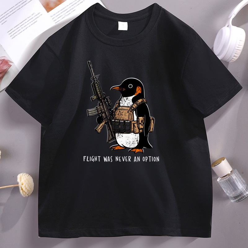Summer Clothing Options - Camiseta táctica con estampado de pingüino,