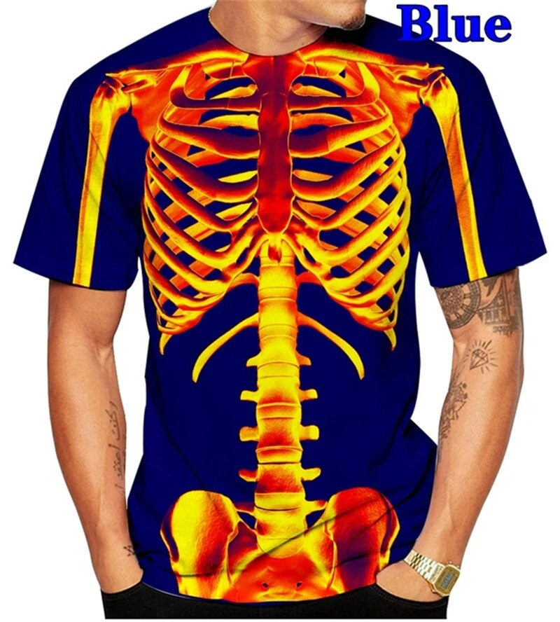 Summer Rays Clothing - Camiseta gráfica de esqueleto de calavera