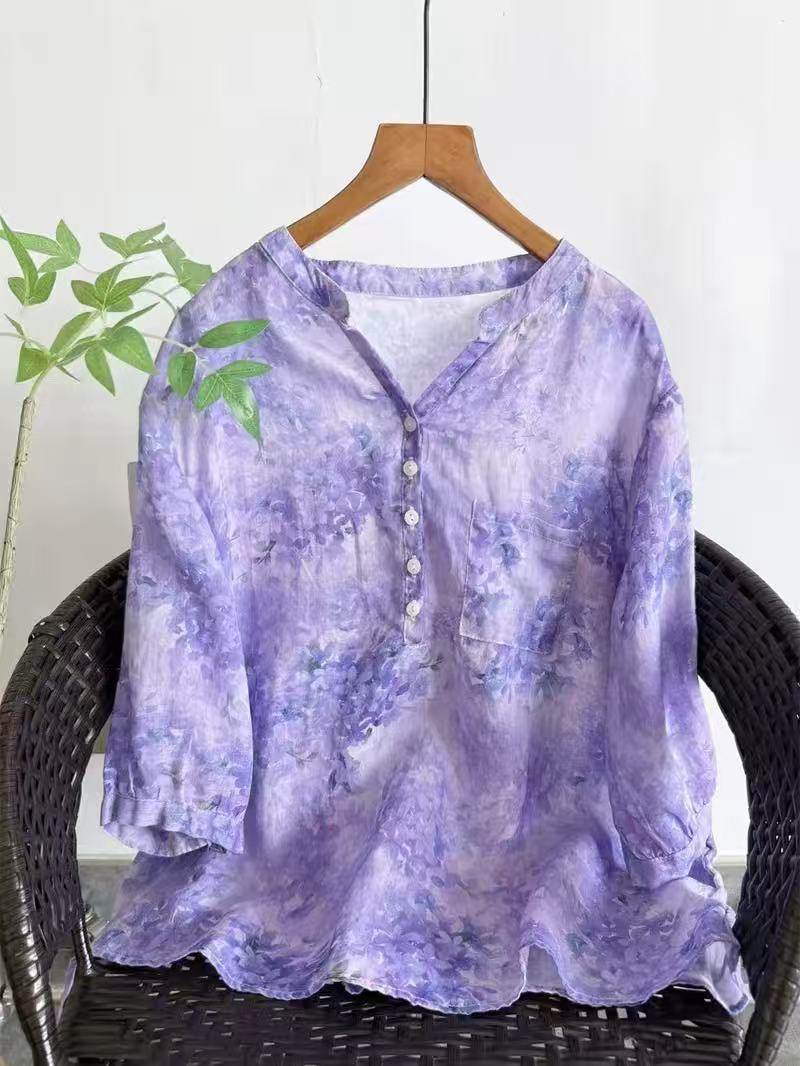Summer Clothing Japan - Camisas 100% de ramio para mujer,