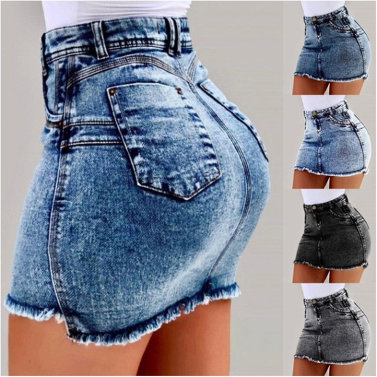 Summer Clothing Options - Nueva Falda corta vaquera envuelta en