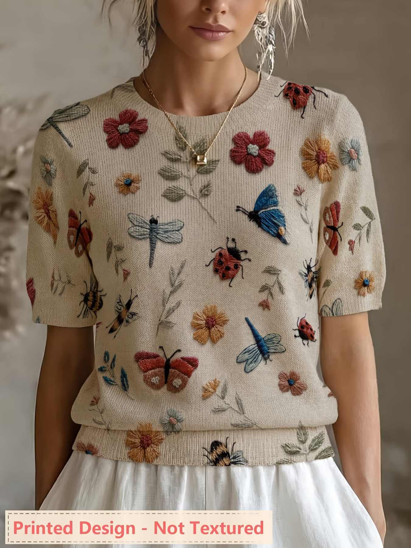 Diseño estampado - Top de muje - Summer Clothing Yarn reseña y precio
