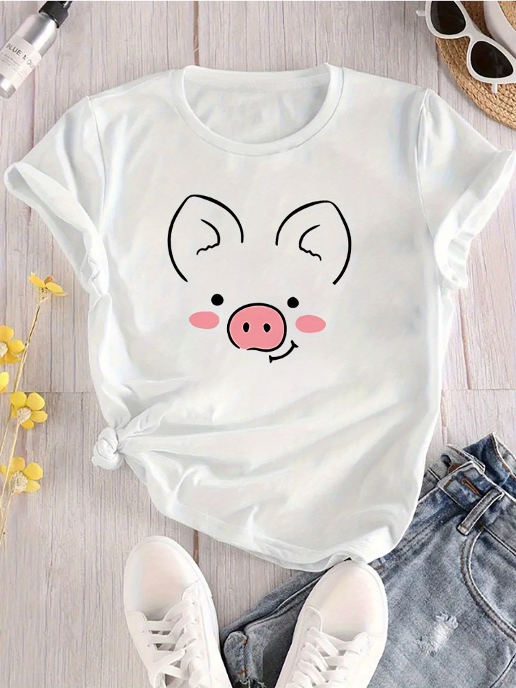Camiseta con diseño de cerdito - Summer Clothing Images reseña y precio