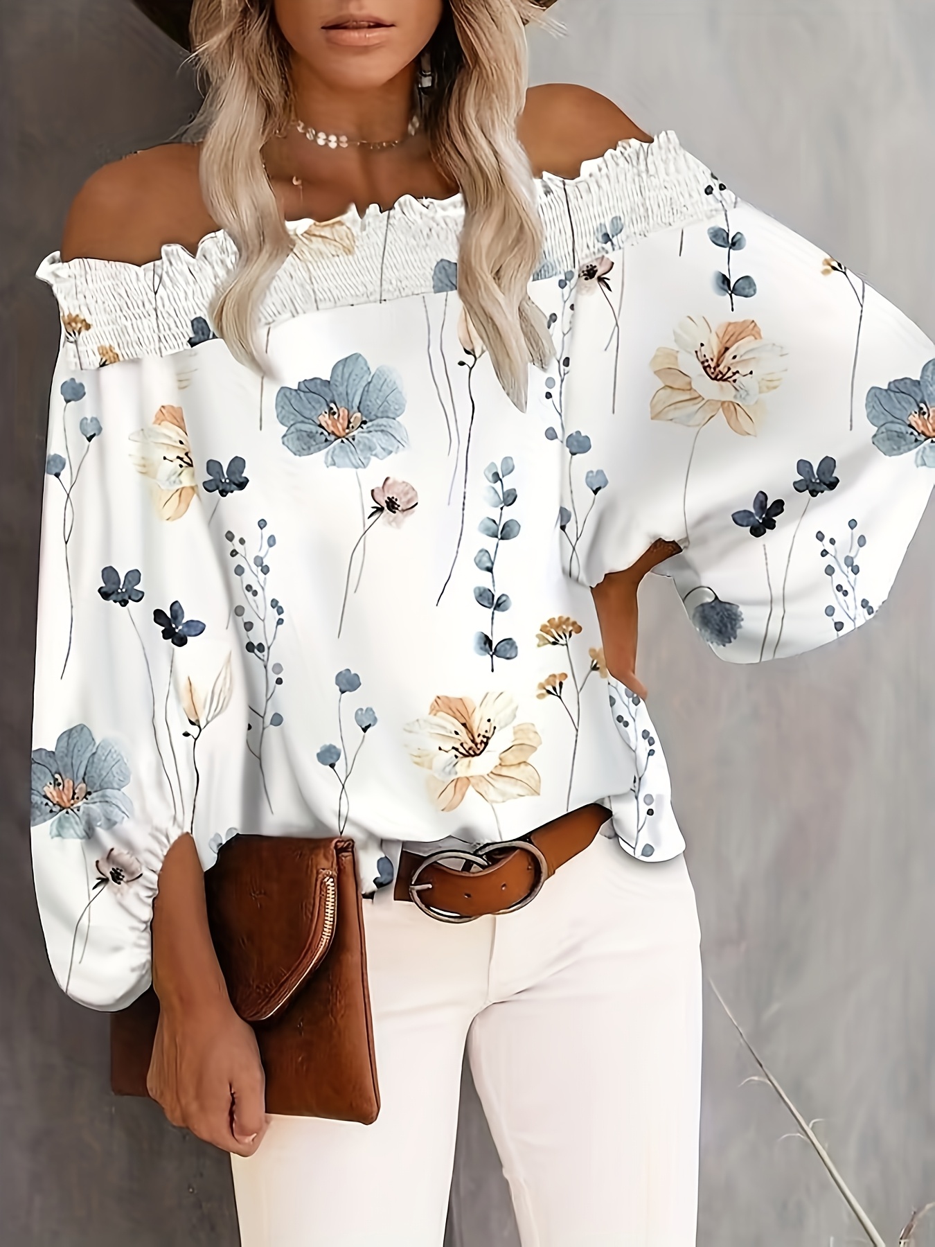Blusa de Talla Grande para Muj - Off Shoulder Blouse reseña y precio