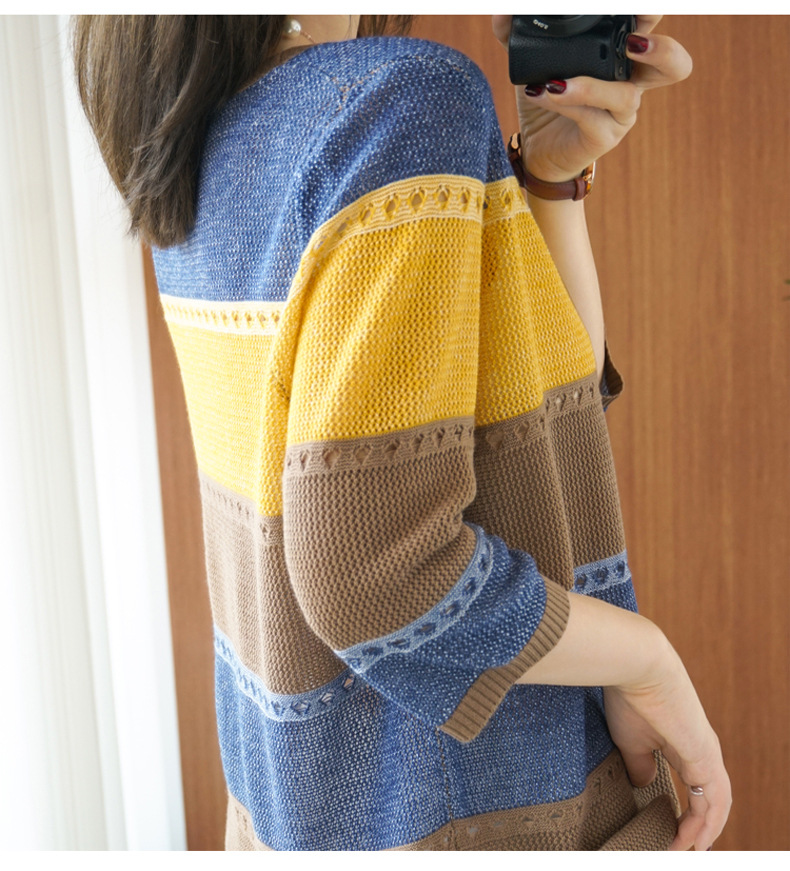 Suéter de Mujer con Manga 3/4, - Summer Clothing Yarn reseña y precio