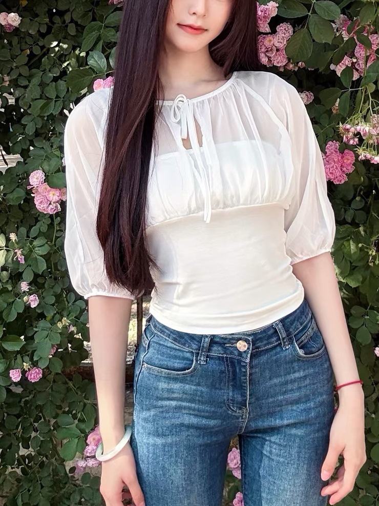 Top con paneles de seda de mor - Summer Clothing Tops reseña y precio