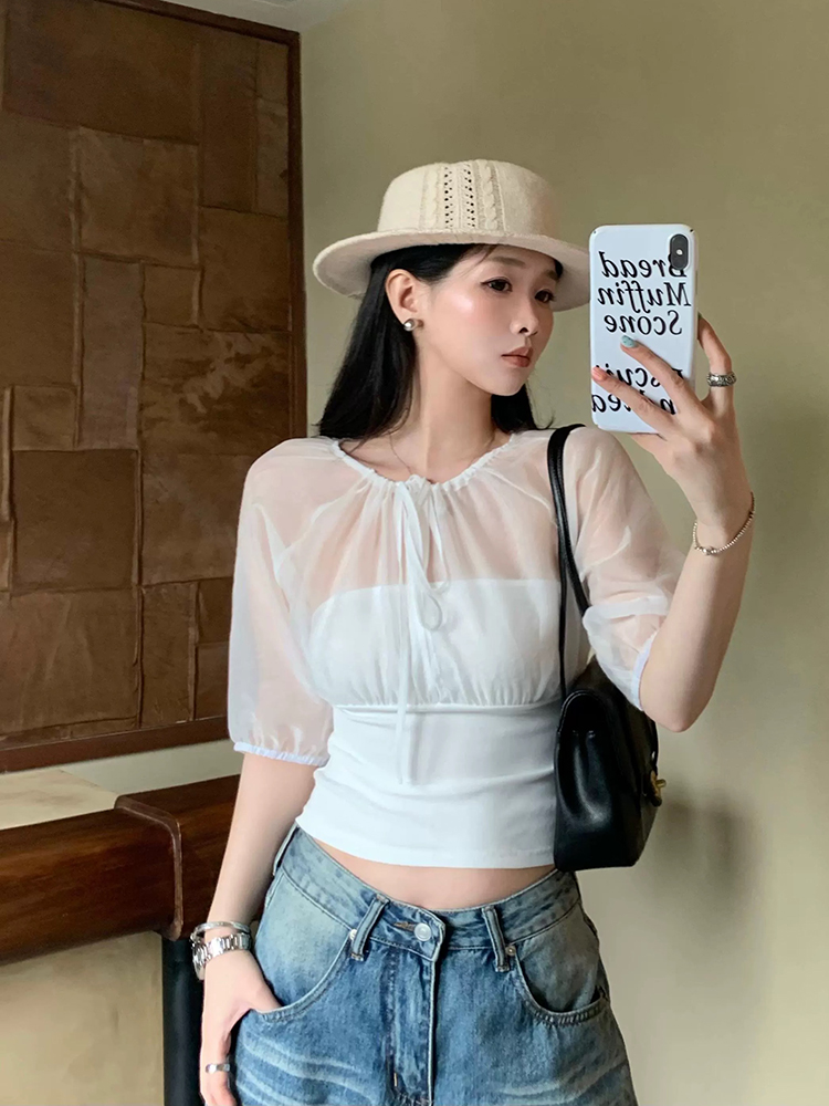 Top con paneles de seda de mor - Summer Clothing Tops reseña y precio