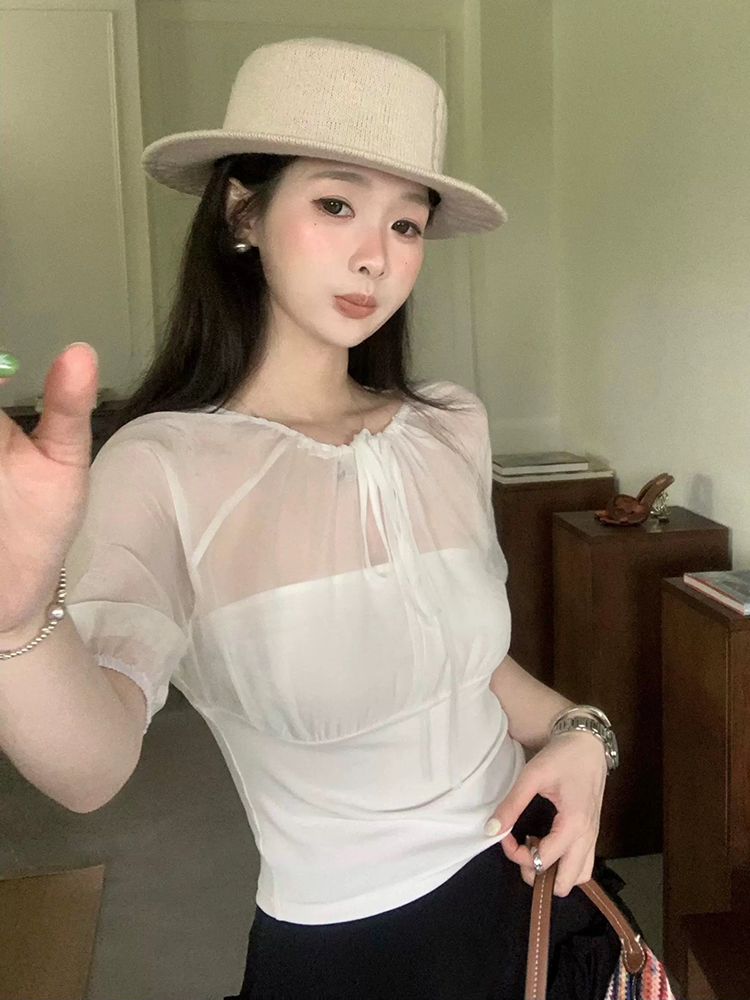 Top con paneles de seda de mor - Summer Clothing Tops reseña y precio