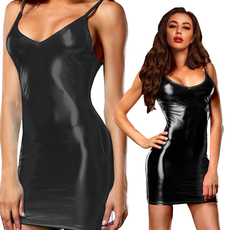 Minivestido de cuero metálico  - One Summer Clothing Uk reseña y precio