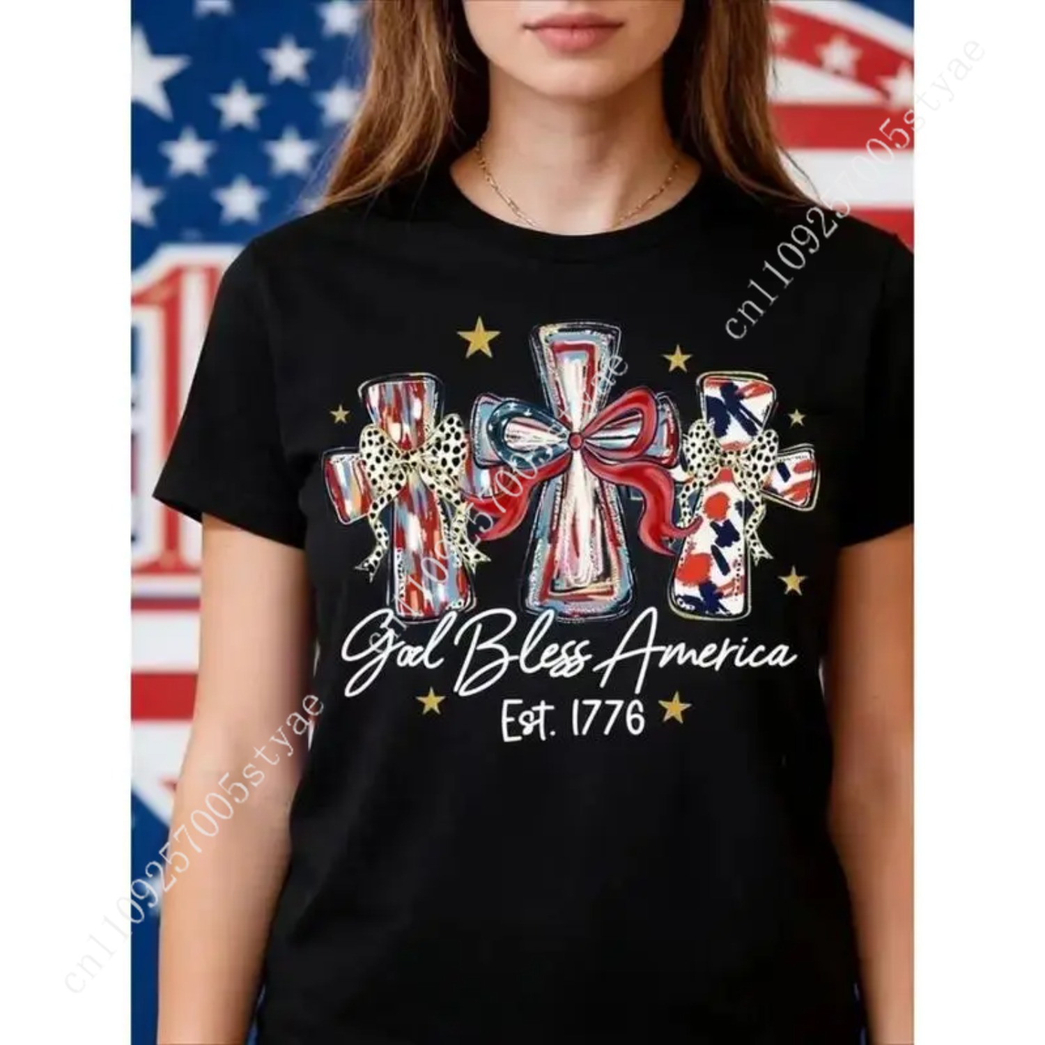 Camiseta para mujer God Bless  - Summer Quilt reseña y precio