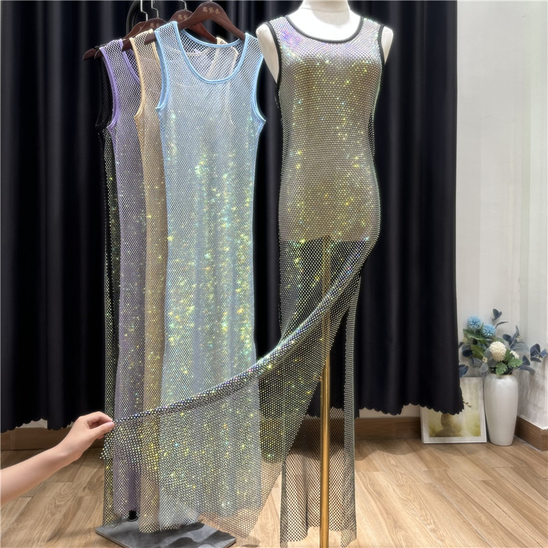 Vestido largo con diamantes de - Summer Clothing H&M reseña y precio