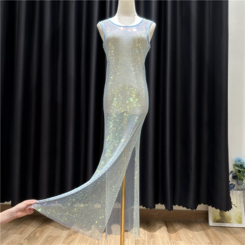 Vestido largo con diamantes de - Summer Clothing H&M reseña y precio
