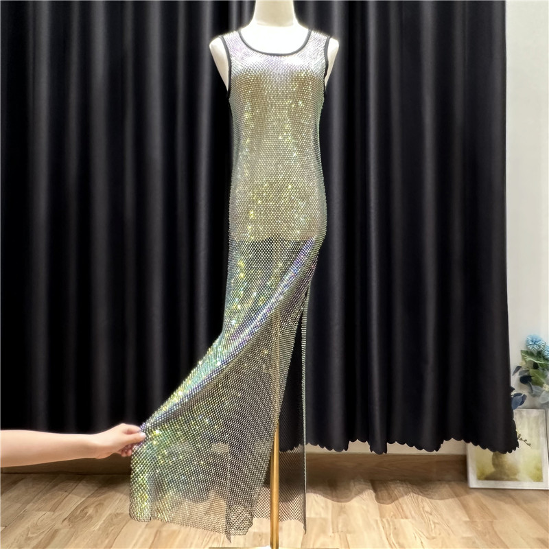 Vestido largo con diamantes de - Summer Clothing H&M reseña y precio