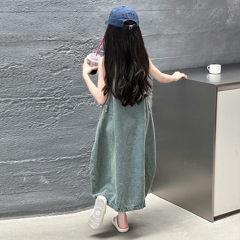 Vintage azul niños niñas alta  - Summer Clothing Girl reseña y precio