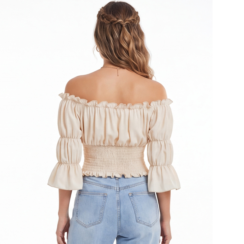 Blusa Renacentista para Mujer, - Off Shoulder Blouse reseña y precio