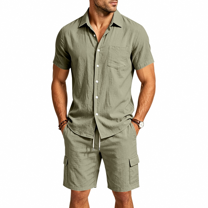 Conjunto de Dos Piezas de Lino - Summer Clothing Guys reseña y precio